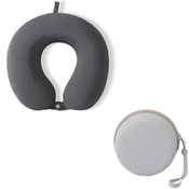 INF Spominski U-vratni vzglavnik z ledeno svilo in usnjenim etuijem Gray, (5000309271)