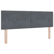 Vidaxl Vzglavje Temno siva 144 cm Žamet