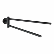 WENKO 24238100-Držac za peškire BOSIO BLACK 5,5x43 cm nerdajuci celik/srebrna