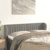 Vidaxl vidaXL Vzglavje s krilci svetlo sivo 147x23x78/88 cm žamet