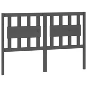 Vidaxl Posteljno vzglavje sivo 125,5x4x100 cm trdna borovina
