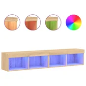 Vidaxl TV omarica z LED lučkami 2 kosa sonoma hrast 80x30x30 cm