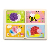 Viga Viga 50189 Puzzle na podlagi 4 v 1 – žuželke