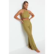 Trendyol Milla Ženski komplet bluza i pantalone Tbess23Au00038, Kaki