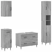 vidaXL Set kopalniških omaric, 4 kosi HAARLEM Siva Sonoma