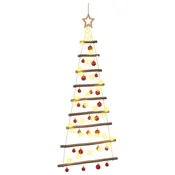 Vidaxl Viseče božično drevo s kroglicami 120 cm 50 LED Toplo bela
