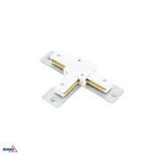 Bemko beli T spojnik za enofazno tirno razsvetljavo BM-C40-AS2-T-WH