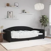 shumee vidaXL Kavč z ležiščem črne barve 100x200 cm, oblazinjen z žametom