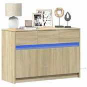 Vidaxl TV omarica z LED sonoma hrast 91x34x61 cm inženirski les