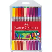 Faber Castel Flomastri obojestranski, plastična embalaža 20/1 FLOMASTRI FC OBOJESTRANSKI 20/1