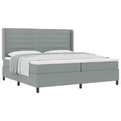 Vidaxl Postelja z vzmetnico z vzmetnico Svetlo siva 200 x 200 cm blago