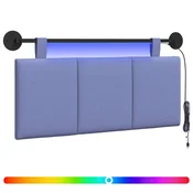 Vidaxl Viseče vzglavje postelje Z LED svetlobo Jeans modra Blago