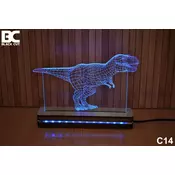 Black Cut 3D Lampa jednobojna - Tiranosaurus ( C14 )