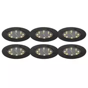 Set 6 talnih reflektorjev črne barve, vključno z LED IP65 sončno energijo - Terry