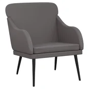 Vidaxl Fotelj siv 63x76x80 cm umetno usnje