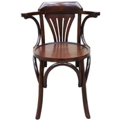 Casa Padrino luxury Art Nouveau mahogany dining room chair with armrests dark brown 59 x 50 x H. 82 cm - Solid wood kitchen chair - Baroque & Art Nouveau dining room furniture