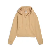 Puma HER COMFORT CROP FULL-ZIP HOODIE, ženska jakna, bež 685056