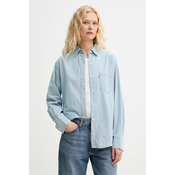 Bombažna srajca Levis HARLIE NEW BF SHIRT ženska, siva barva, 001HM