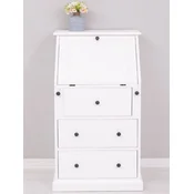 Casa Padrino country style secretary chest of drawers white 65 x 45 x H. 110 cm - Solid wood cabinet with 5 drawers - Solid wood furniture - Country style furniture