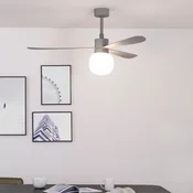 FARO BARCELONA LED stropni ventilator Amelia Ball L, siv, DC, tih, 132 cm - Dnevna soba/jedilnica - Sodobni - siva - Plastika