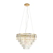 MAXLIGHT P0424 - Luster na sajli MONACO, 15 × G9, maks. 40 W, 230 V, precnik 60 cm, zlatna