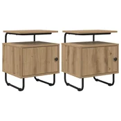 vidaXL Nočna omarica 2 kos Artisan hrast 40 x 36,5 x 50 cm