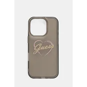 shumee Ovitek Guess za iPhone 16 Pro, prozoren, s srčkom