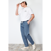 Trendyol Blue Elastic Waist Wide Fit Loose Jeans Jeans