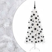 Vidaxl Umetna božična jelka z bučko 120 cm 150 LED Toplo bela