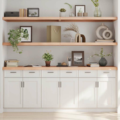 Zidna polica 220x60x(2-6) cm neobradena masivna hrastovina