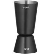 Bar Up Dvostranski barovski merilni kozarec za koktajle 25 ml, 50 ml – črn