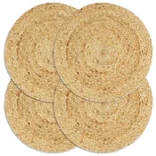 Vidaxl Pogrinjki 4 kosi naravni 38 cm okrogli iz jute