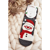 Womens Christmas Socks with Snowman Grey