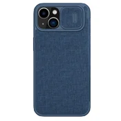 Nillkin Qin Cloth Pro Flip ovitek za iPhone 14 Plus, moder