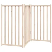Vidaxl Zložljiva pasja vrata s 3 deli 150 cm masivni les jelka