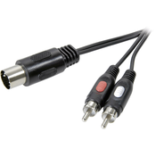 SpeaKa Professional SpeaKa Professional SP-7870640 DIN priključek/cinch avdio priključni kabel [1x 5-polni diodni moški konektor (DIN) - 2x moški cinch konektor] 1.50 m črna, (20431578)