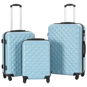 3-dijelni set cvrstih kovcega plavi ABS