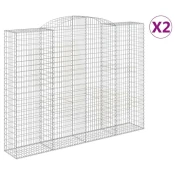 Lucne gabionske košare 2 kom 300x50x220/240cm pocincano željezo