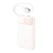 Baseus EnerFill FC11 power bank za brzo punjenje, 10.000 mAh, 45 W, s 2 ugradena USB Type-C kabela, bež