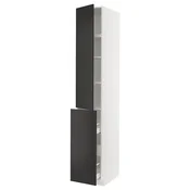METOD / MAXIMERA Vis.elem. s izvl.funk. 3fi/1vr/2pol, bela/Nickebo boja antracita, mat, 40x60x240 cm