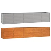 Povišena vrtna gredica boja hrde 400 x 80 x 77 cm celik COR-TEN