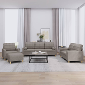 4-dijelni set sofa s jastucima smedesivi od tkanine