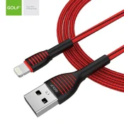 GOLF tekstilni podatkovni kabel Lightning (Apple) 1 m, 3 A, rdeč