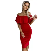 138-9 Marbella - Pencil dress Spanish flu - red