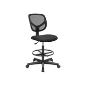 Songmics Pisarna stol ergonomski delovni stol 48x45x98.5 cm črna
