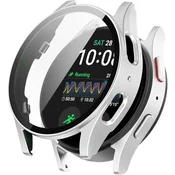 GS Ovitek 2 v 1 + kaljeno steklo za Samsung Galaxy Watch 7 44 mm, srebrn