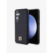 DKNY PU Leather Repeat Pattern Stack Logo Magsafe Zadní Kryt pro Samsung Galaxy S24+ Black Ovitek za telefon Vijolična