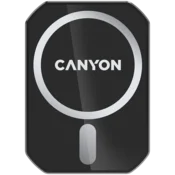 CANYON CH-15, Magnetic car holder and wireless charger, C-15-01, 15W,Input: USB-C: 5V/2A, 9V/3A;Output: 5W, 7.5W, 10W, 15W;83*60*8.15mm,0.147kg,black - CNE-CCA15B01