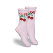 Milena Childrens Youth Socks CHERRIES Powder Pink