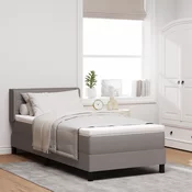 Vidaxl Box Spring postelja z vzmetnico v taupe barvi, 80 x 200 cm, tkanina